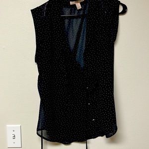 Black sleeveless blouse